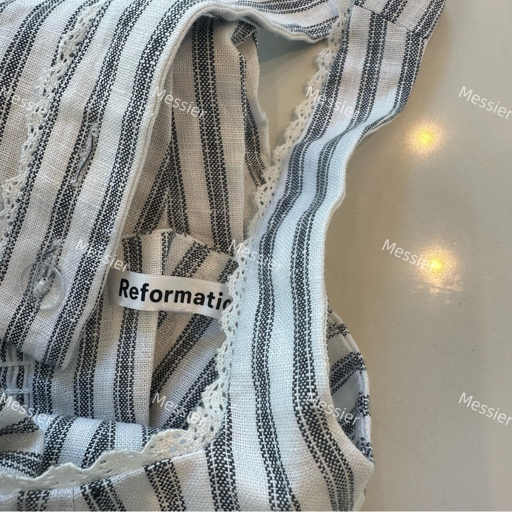 Reformation Tagliatelle Linen Dress in Harbor Stripe - Picture 9 of 14
